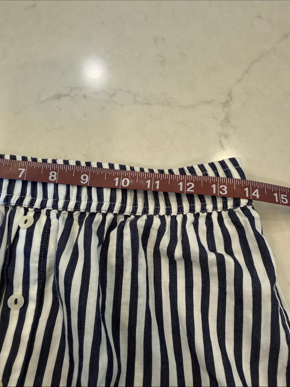 Anthropologie Wren Striped Navy & White Boxer Shorts Size Small - Picture 6 of 8